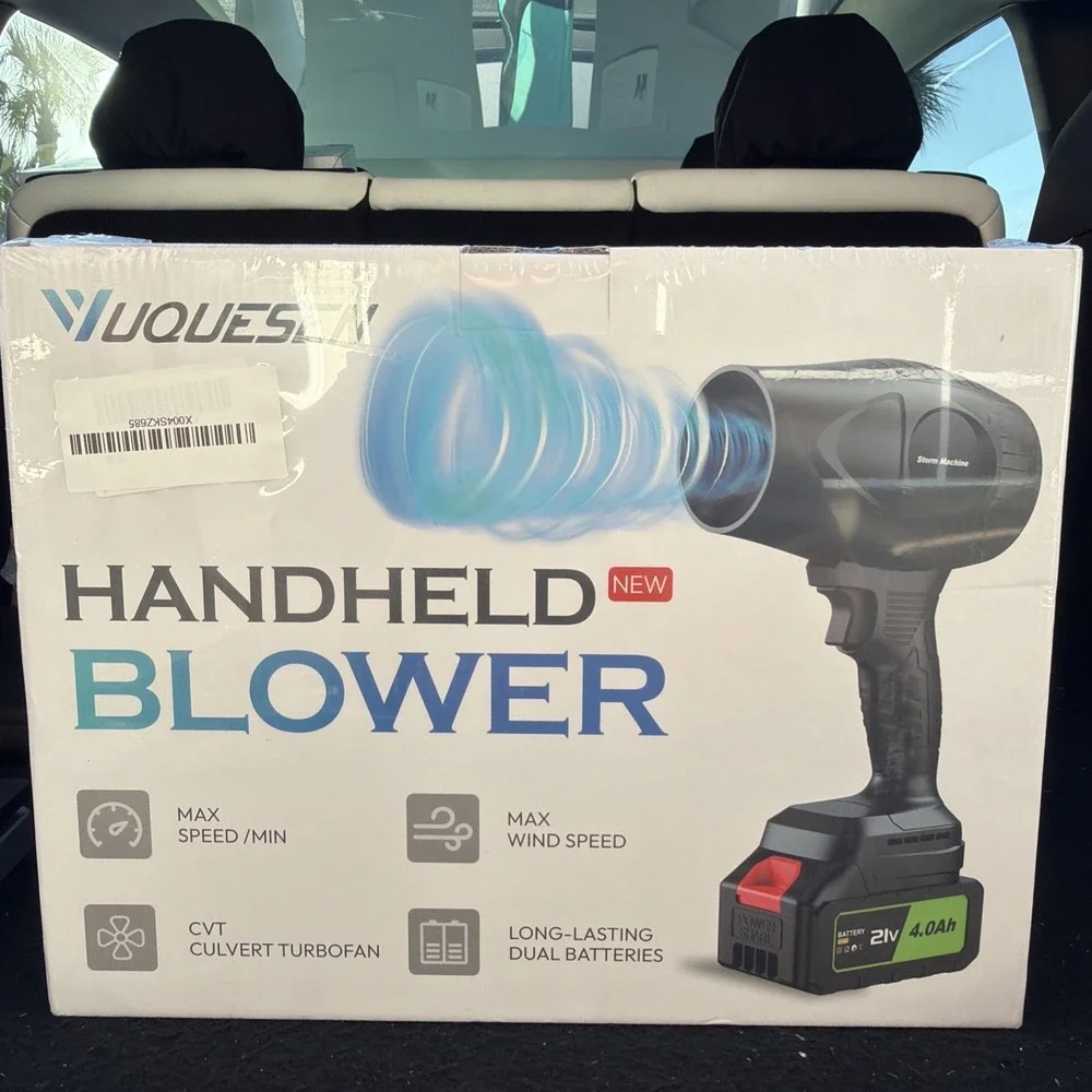 980,000 RPM Cordless Leaf Blower -21V Electric Handheld Leaf Blower with 2×4.0Ah